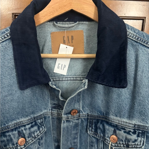 Gap x Doén Medium Blue Denim Jacket with Blue Collar - Picture 4 of 4
